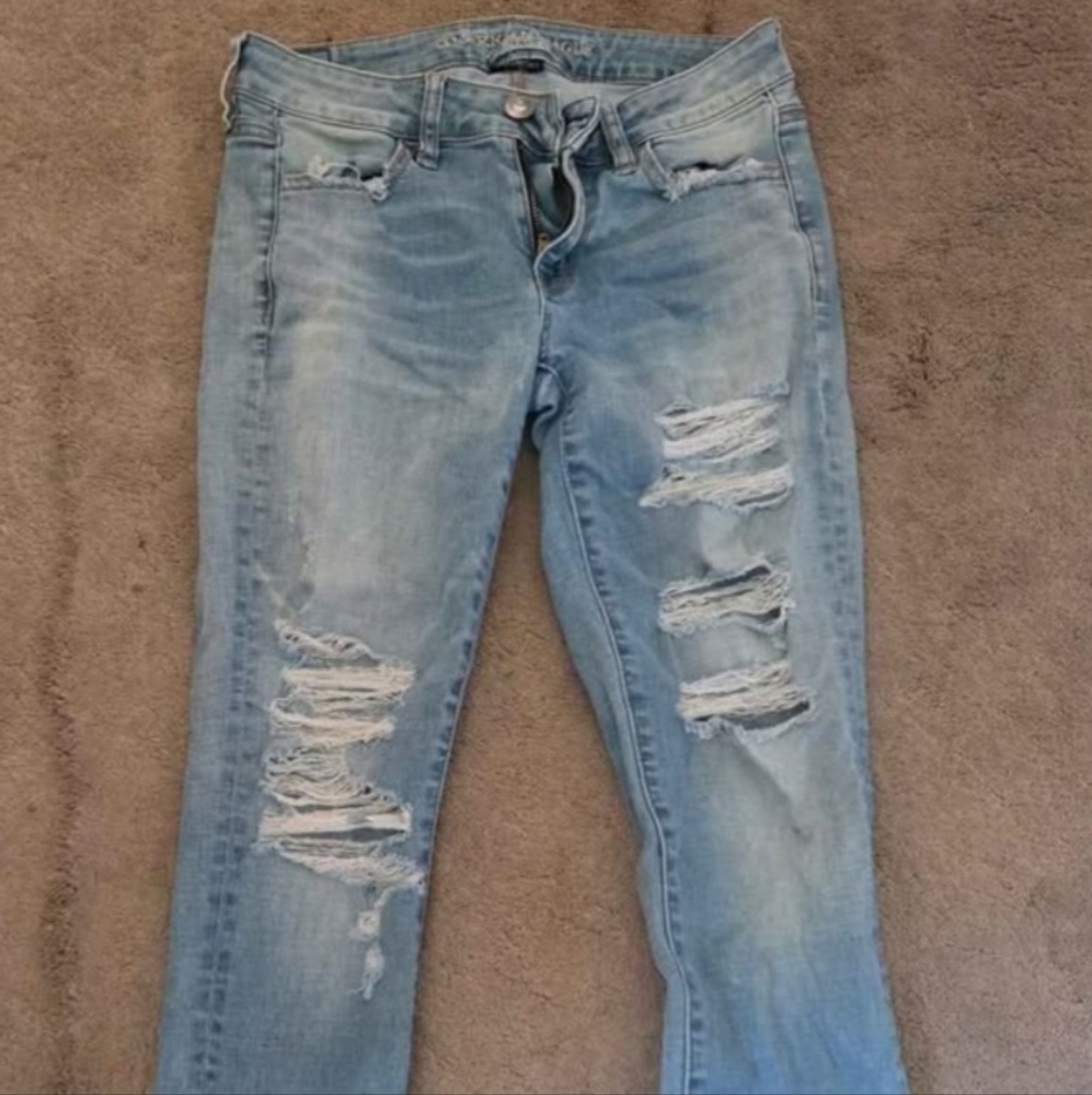 Distressed Light Blue Women's Jeans